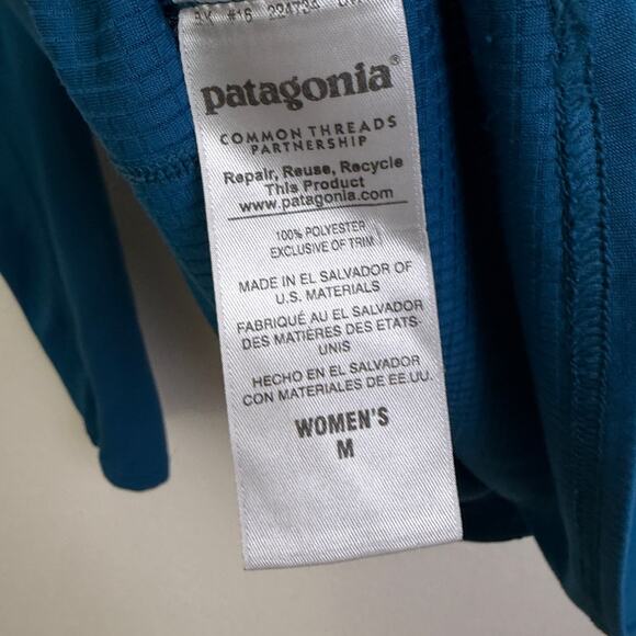 Patagonia Capilene Midweight 1/4 Zip Pullover Womens Medium Blue Long Sleeve * - Picture 11 of 11